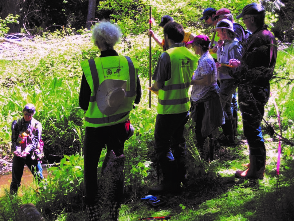 Volunteers training with biologist Dave Clough